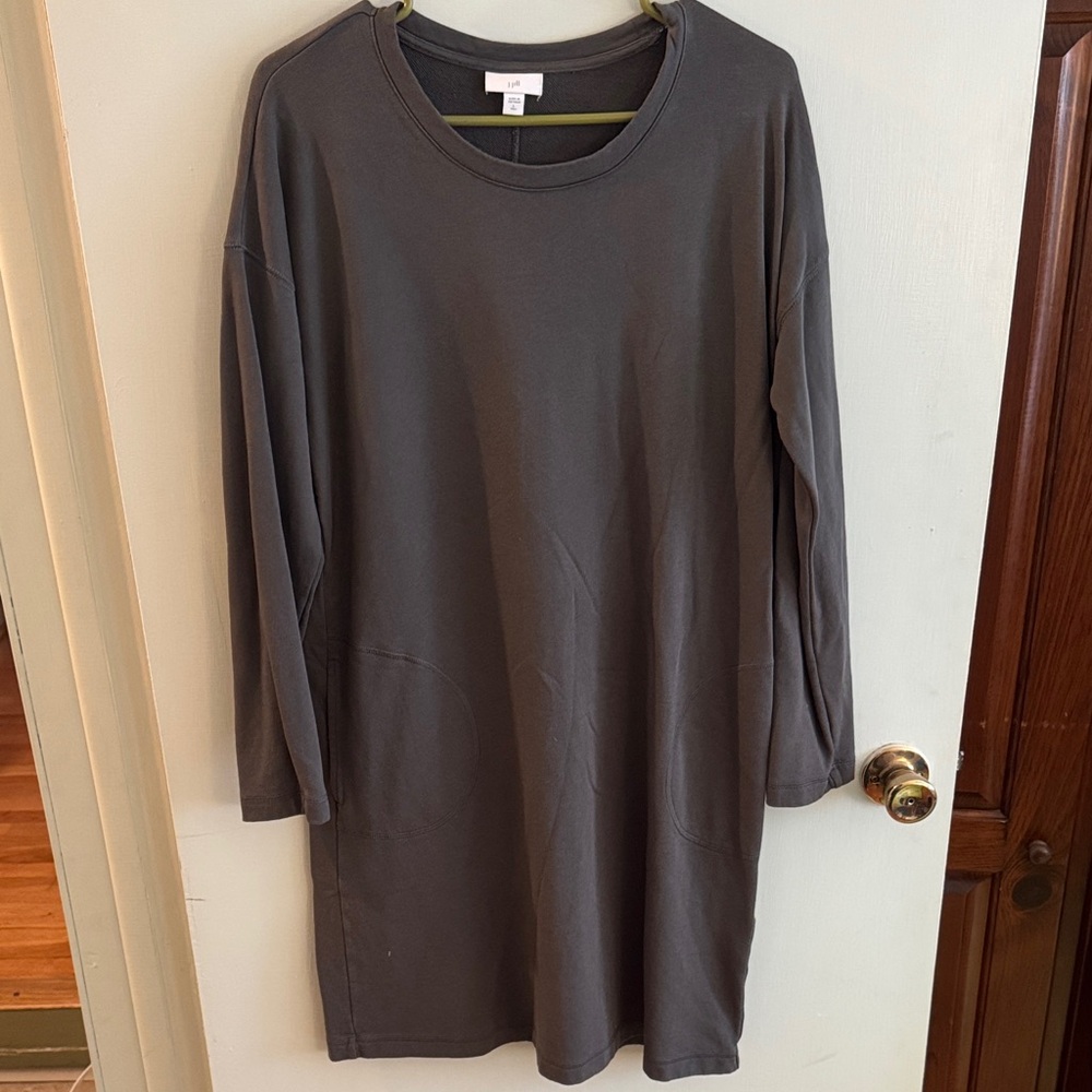 J. Jill Charcoal Long Sleeve Tunic Dress